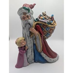 1988 Vintage Ceramic Santa: Gare 10 Inch Hand Painted